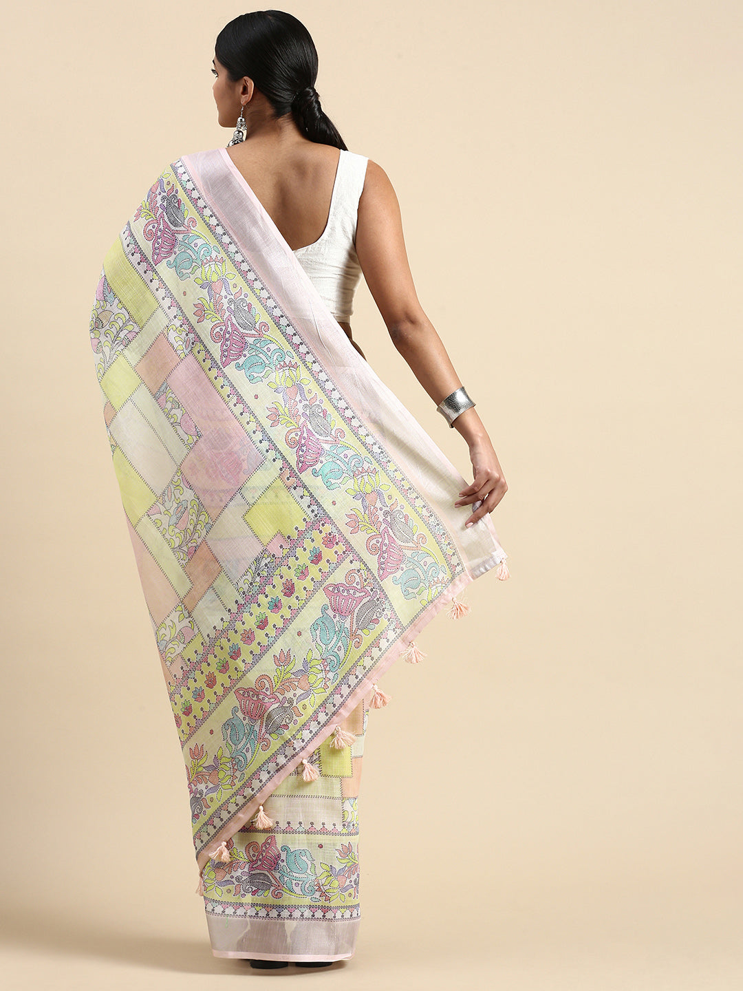 MANISHA PURE LINEN SILK SAREE