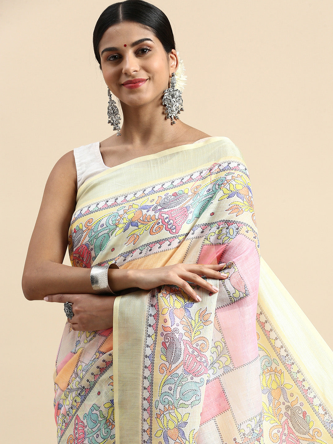 MANISHA PURE LINEN SILK SAREE