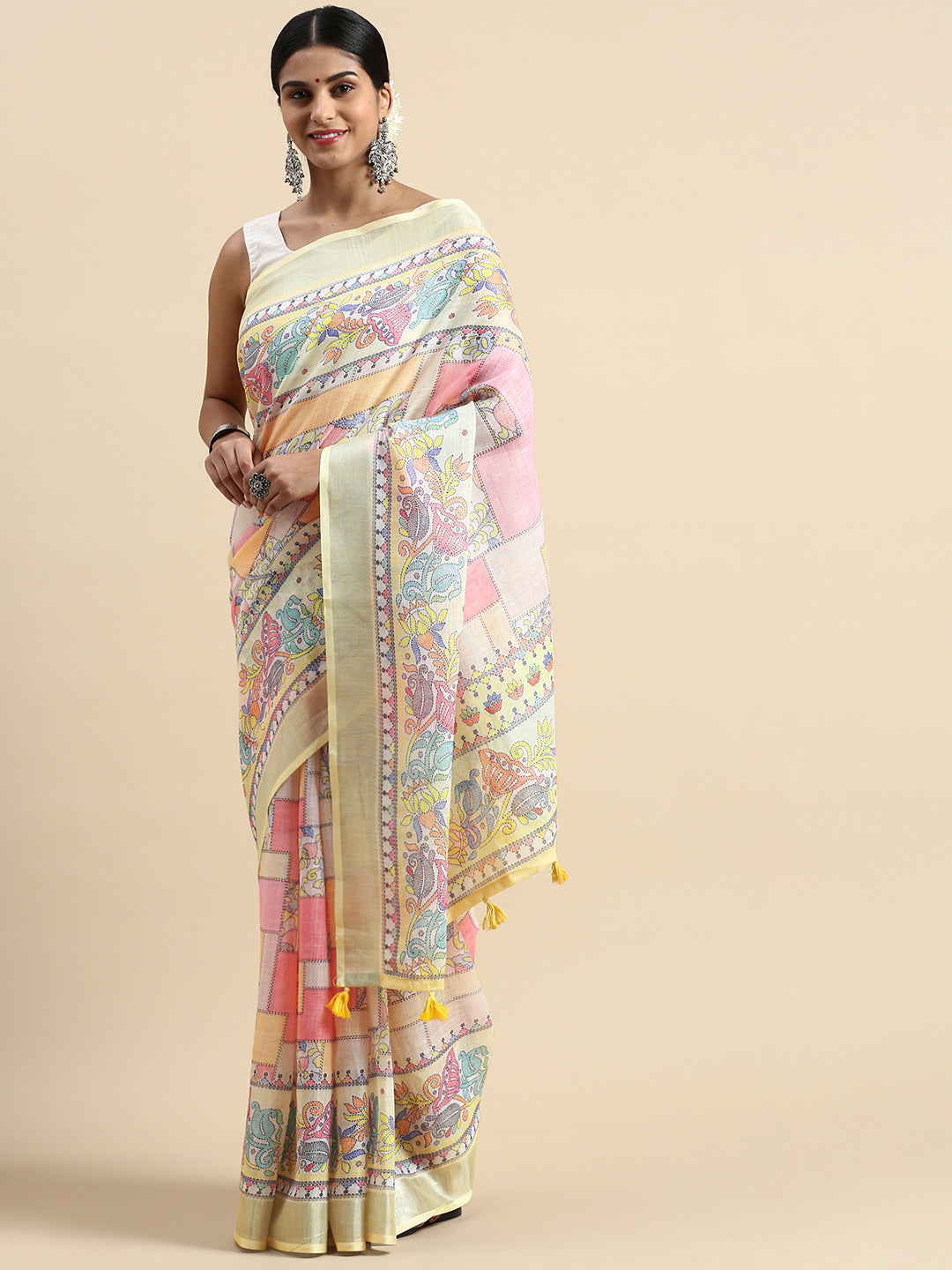 MANISHA PURE LINEN SILK SAREE