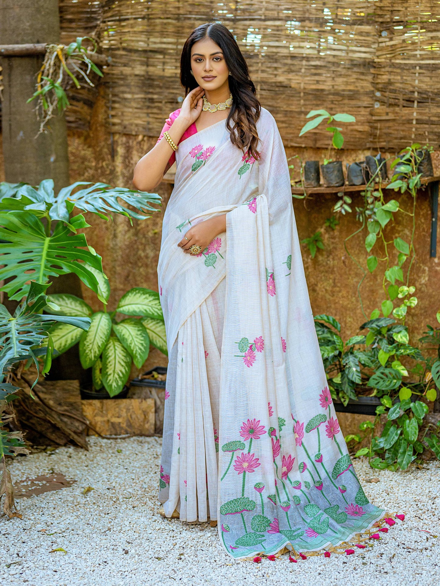 Pichwai-Khaadi Cotton Silk Weaving Saree