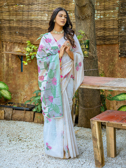 Pichwai-Khaadi Cotton Silk Weaving Saree