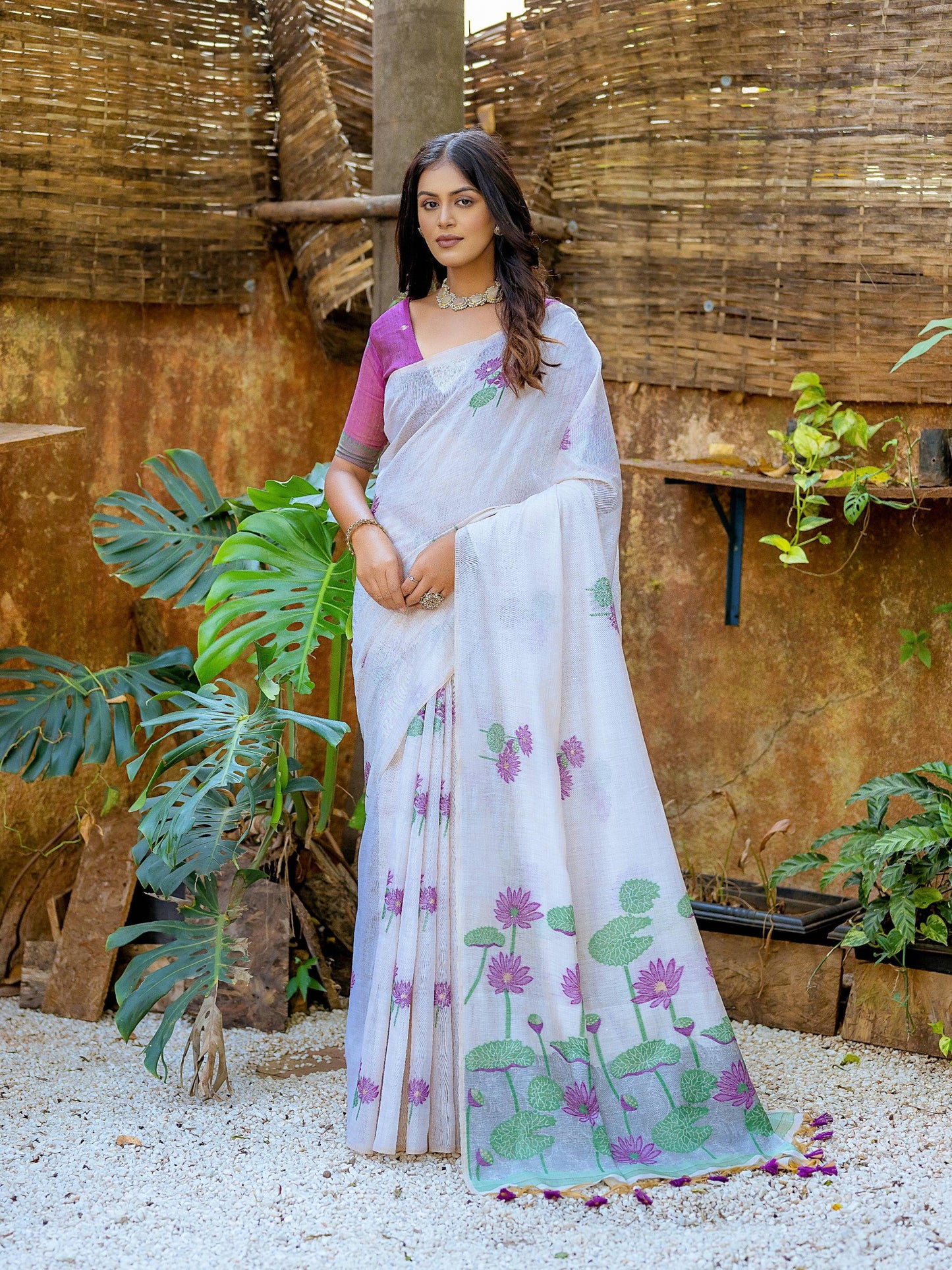 Pichwai-Khaadi Cotton Silk Weaving Saree