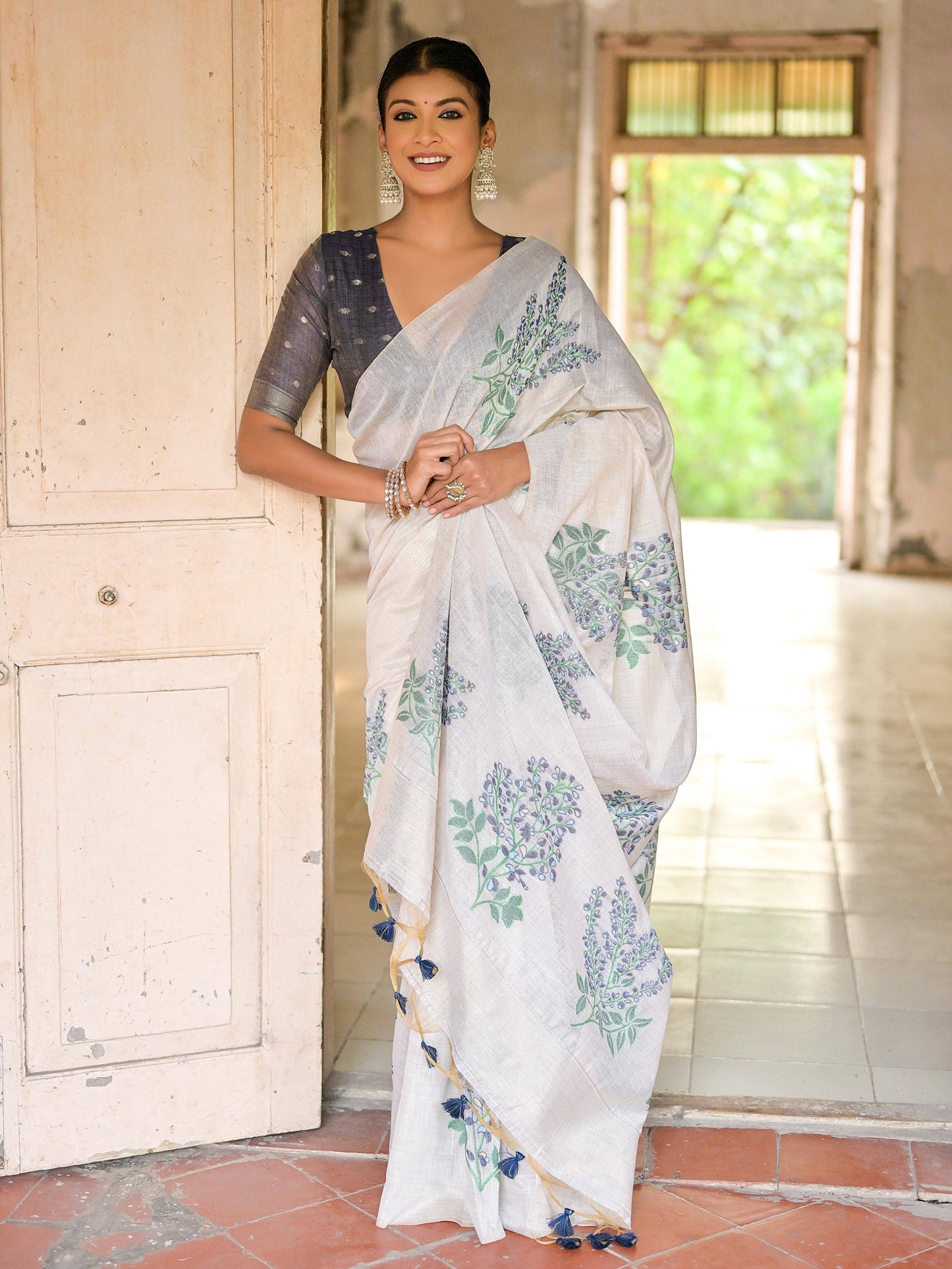 Tree 2-Khaadi Cotton Silk Weaving Saree