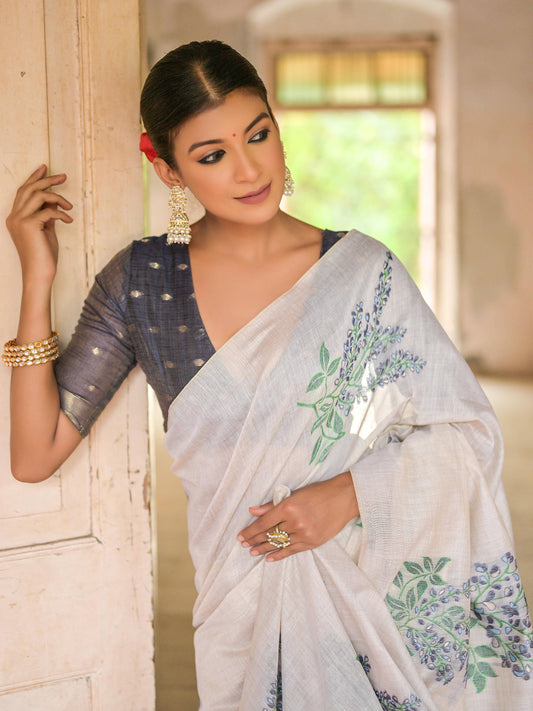 Tree 2-Khaadi Cotton Silk Weaving Saree