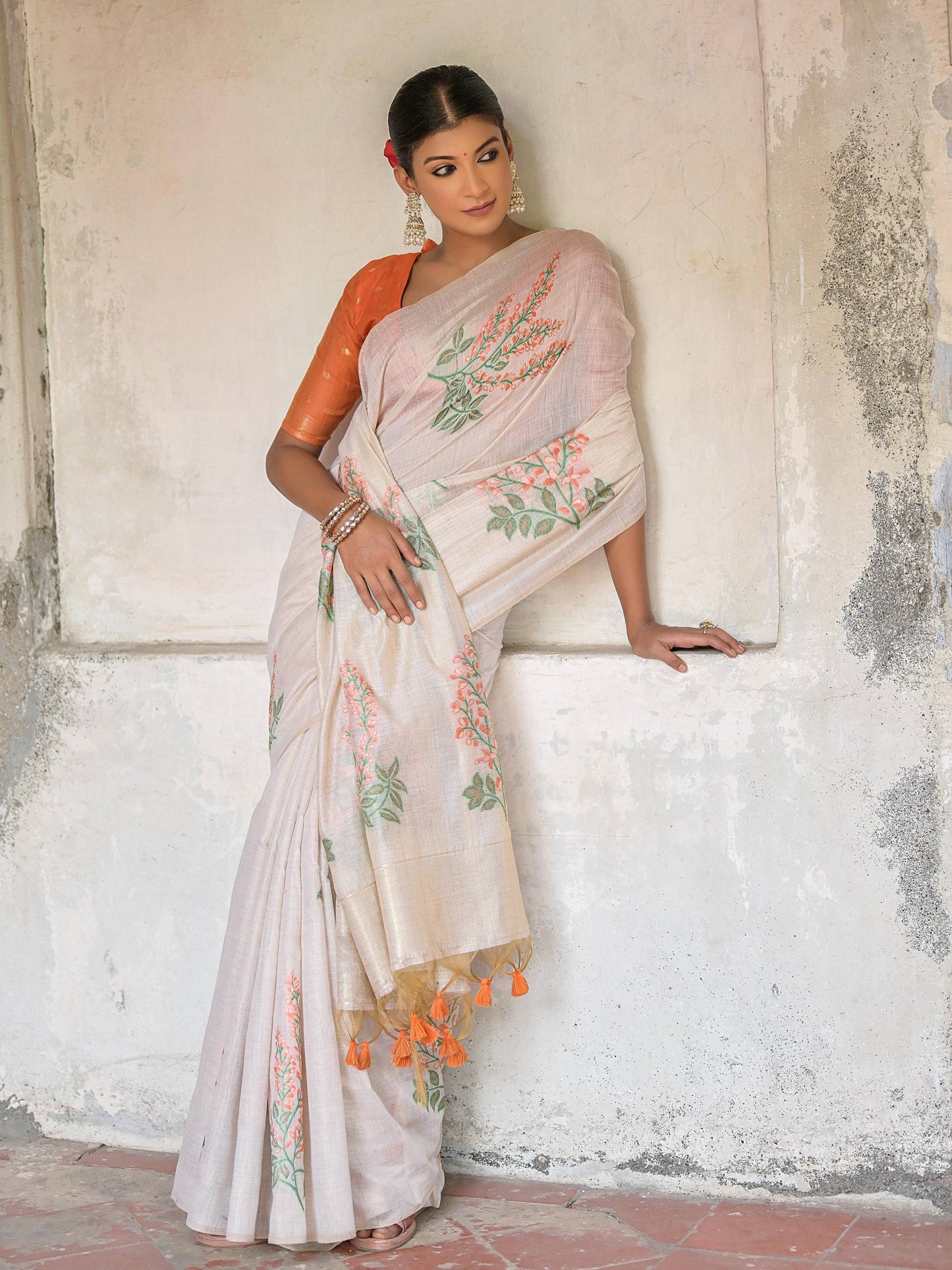 Tree 2-Khaadi Cotton Silk Weaving Saree