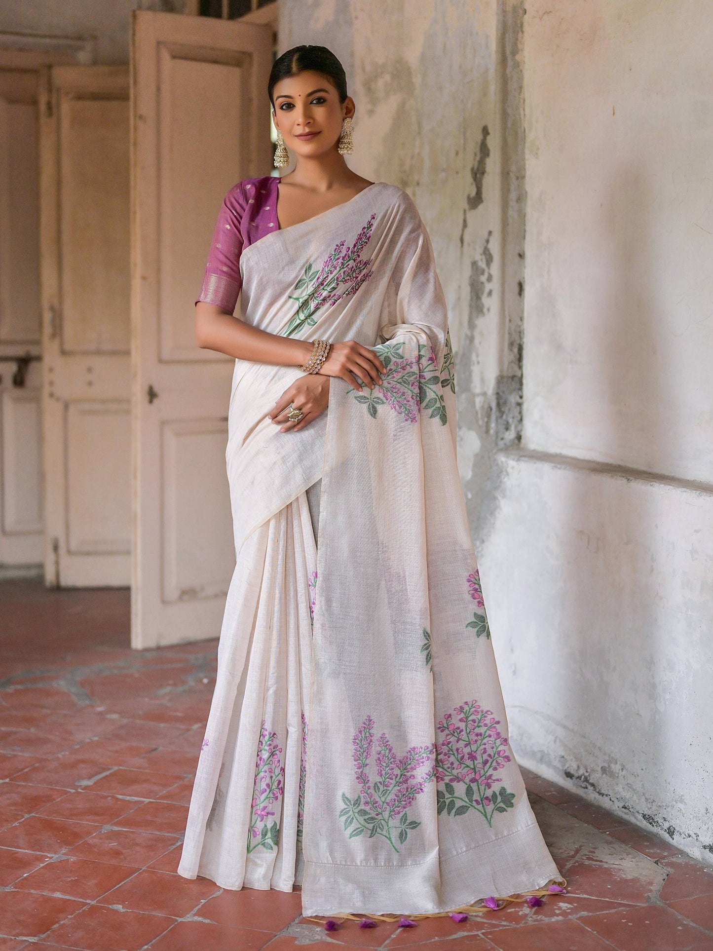 Tree 2-Khaadi Cotton Silk Weaving Saree