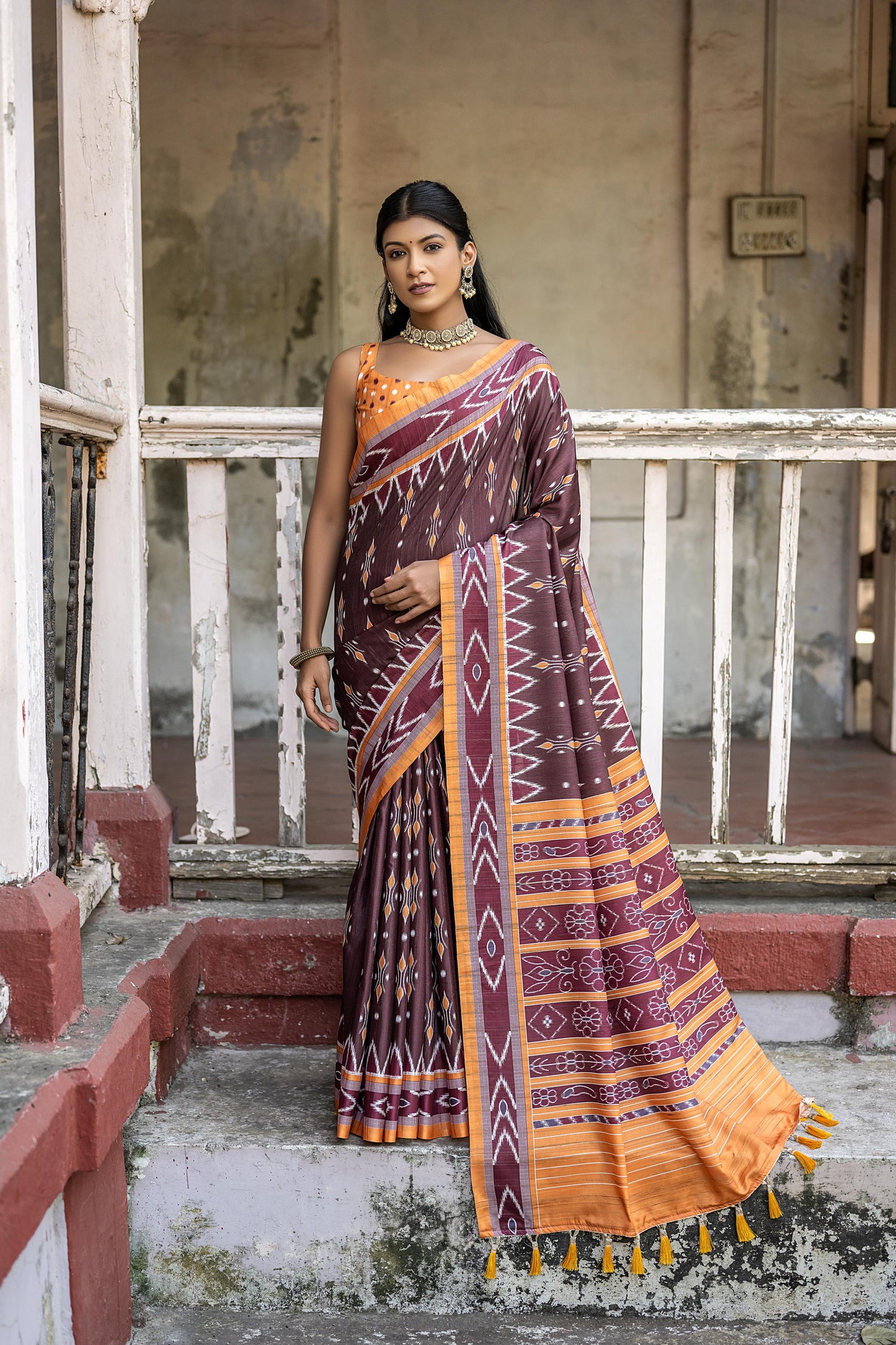 Soft Silk Patola Saree with Temple Border.