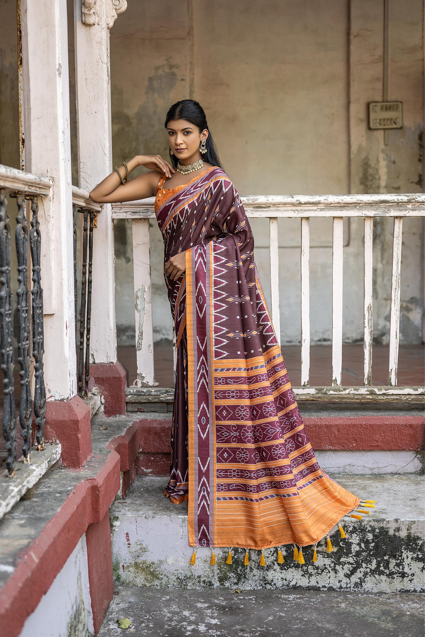 Soft Silk Patola Saree with Temple Border.