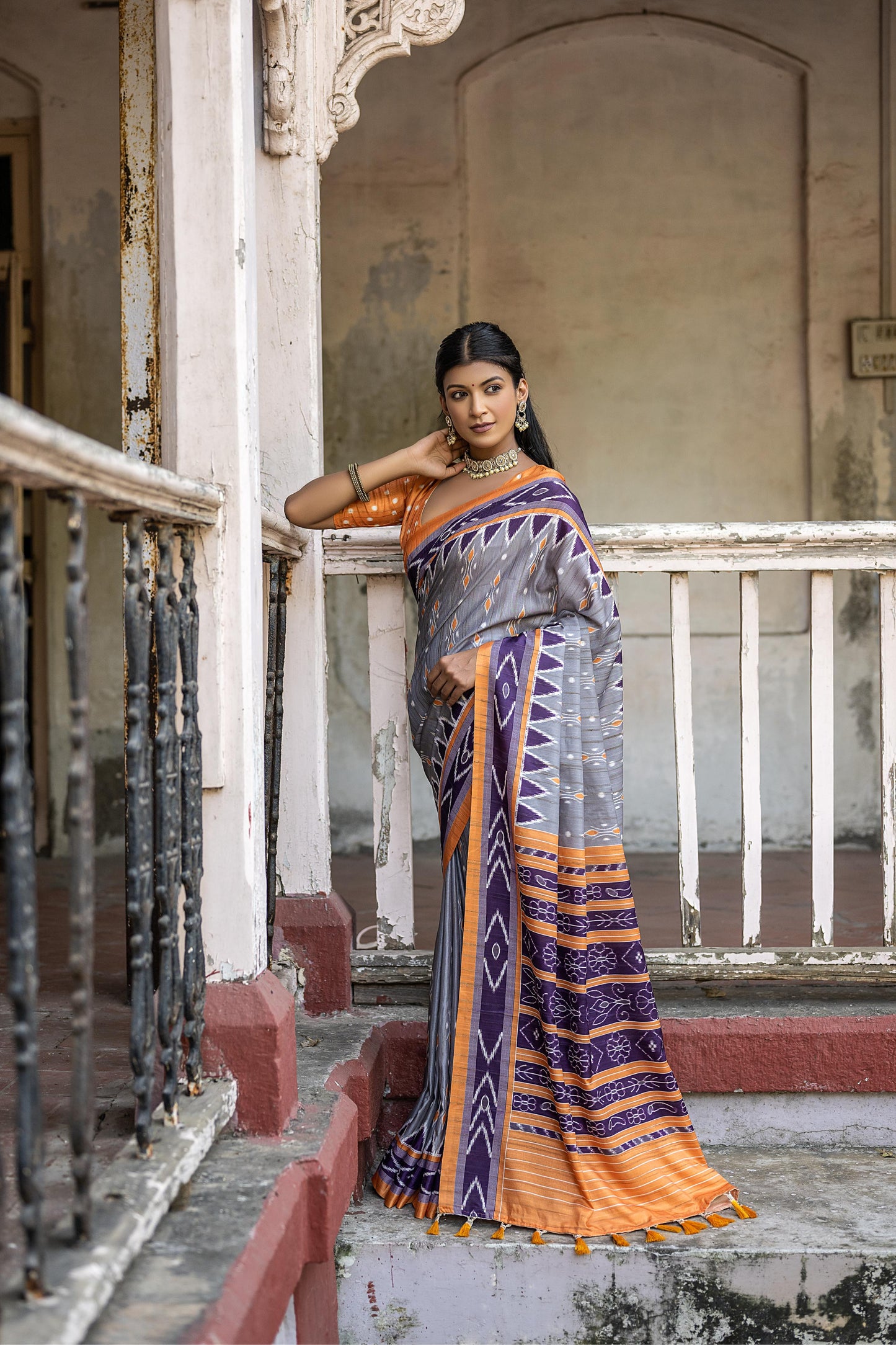 Soft Silk Patola Saree with Temple Border.