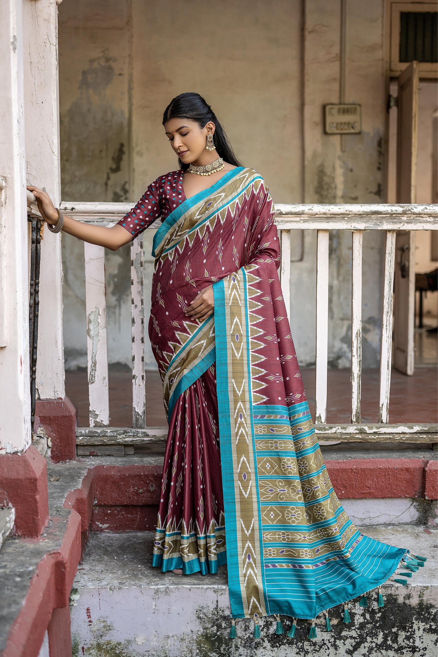 Soft Silk Patola Saree with Temple Border.