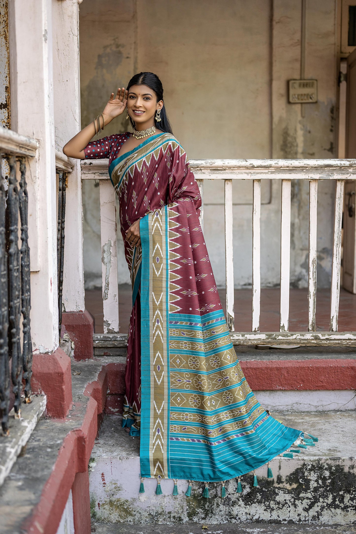 Soft Silk Patola Saree with Temple Border.