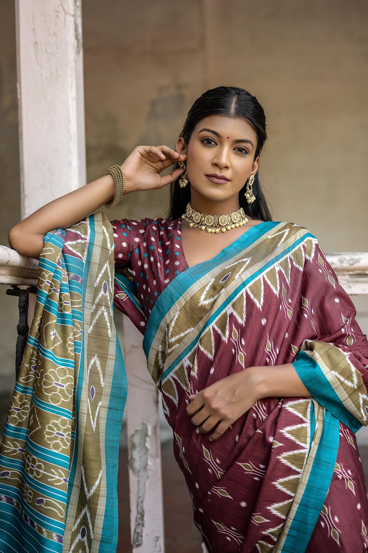 Soft Silk Patola Saree with Temple Border.