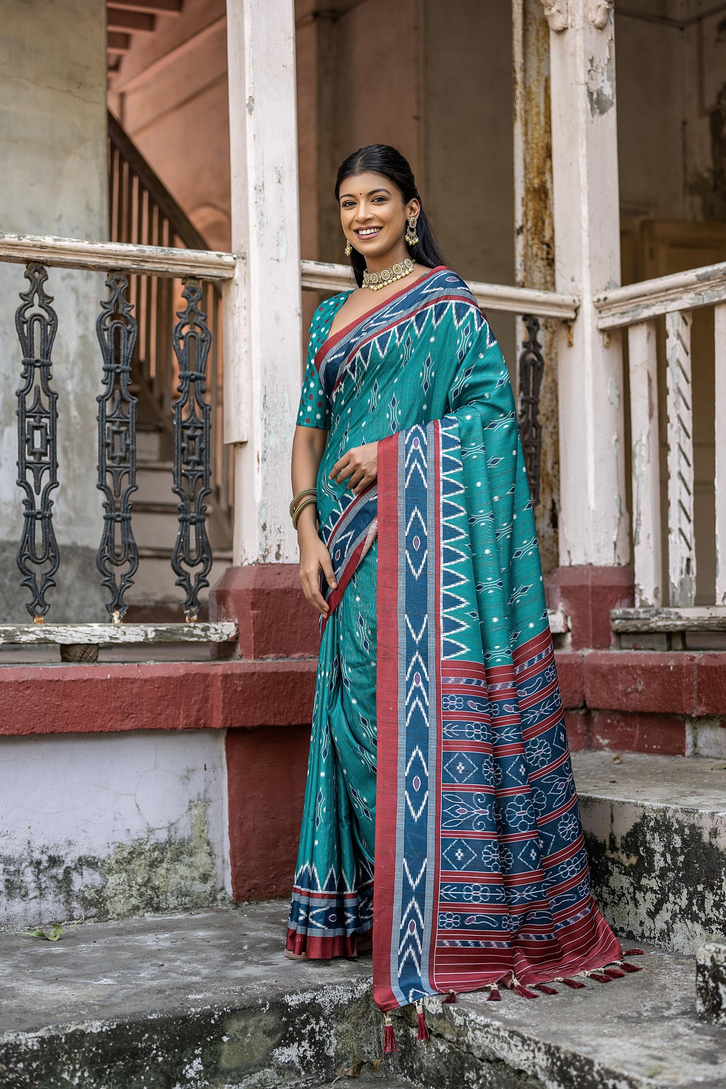 Soft Silk Patola Saree with Temple Border.