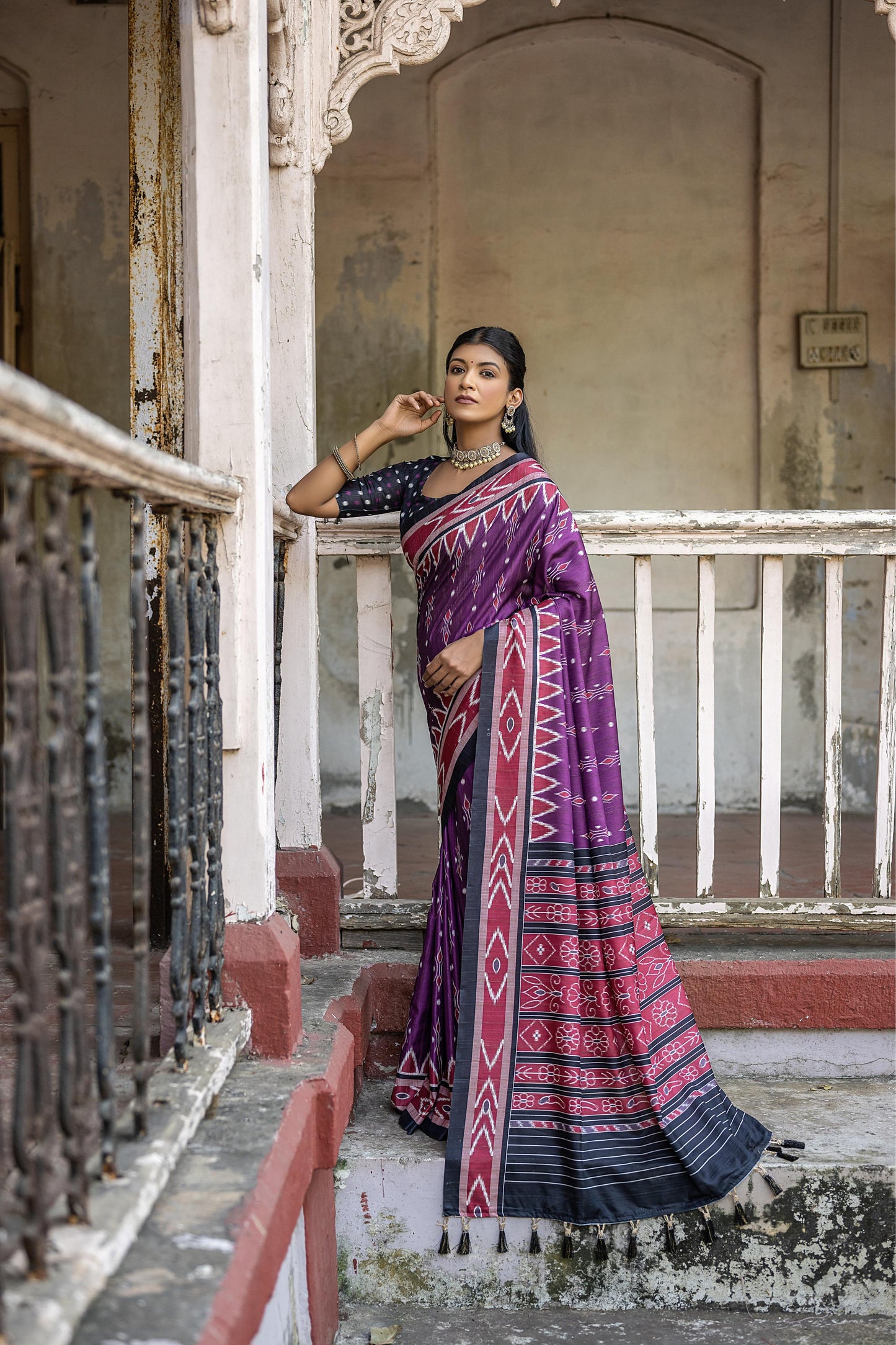 Soft Silk Patola Saree with Temple Border.