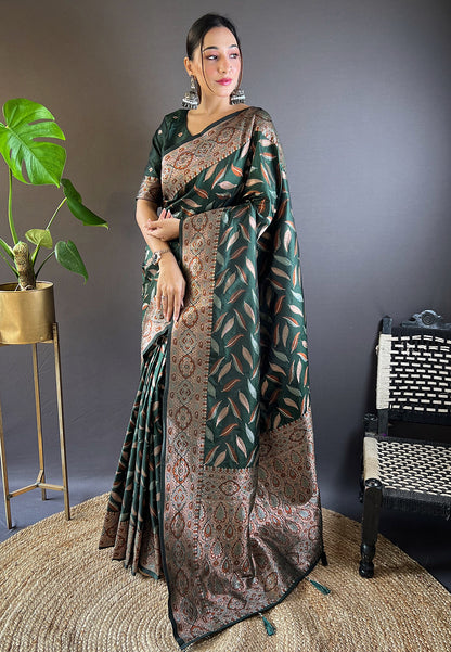 Banarasi Silk Paan Weaving Saree