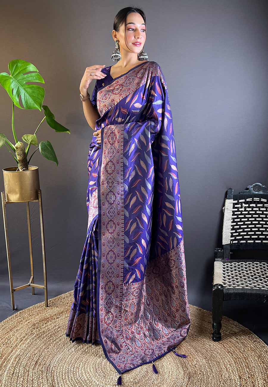 Banarasi Silk Paan Weaving Saree