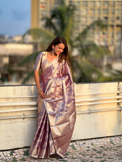 Banarasi Tissue Ruby Silk Saree