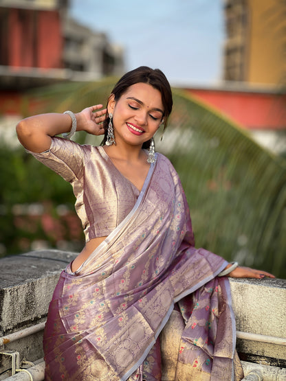 Banarasi Tissue Ruby Silk Saree