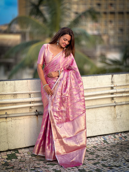 Banarasi Tissue Ruby Silk Saree