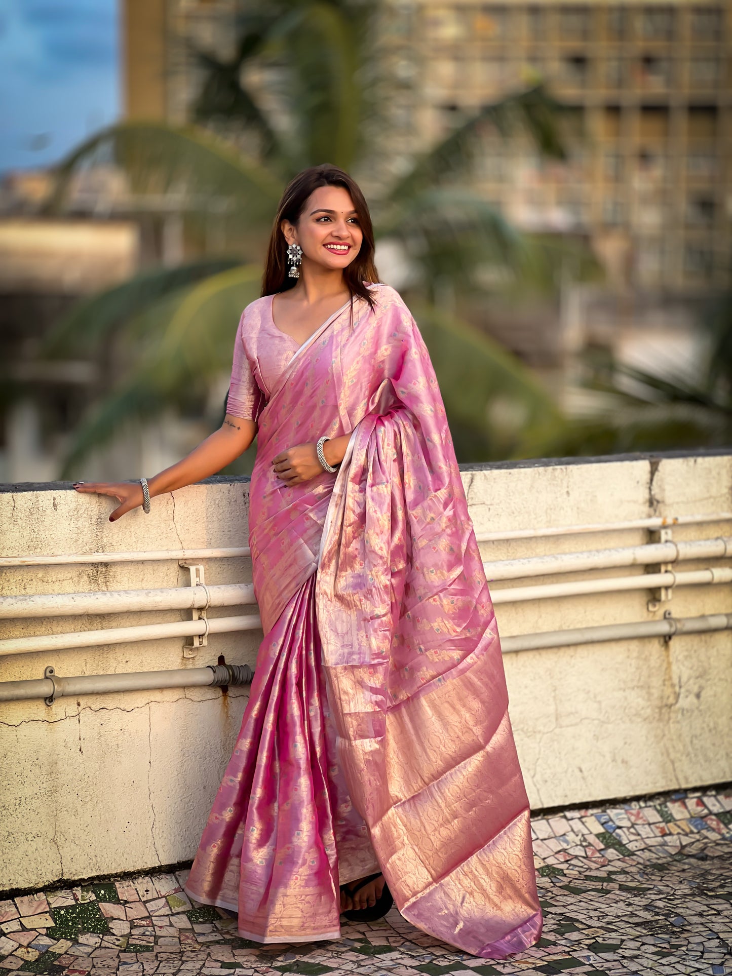 Banarasi Tissue Ruby Silk Saree