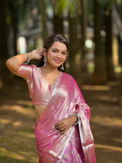 Banarasi Tissue Ruby Silk Saree