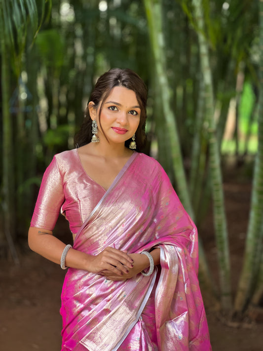 Banarasi Tissue Ruby Silk Saree