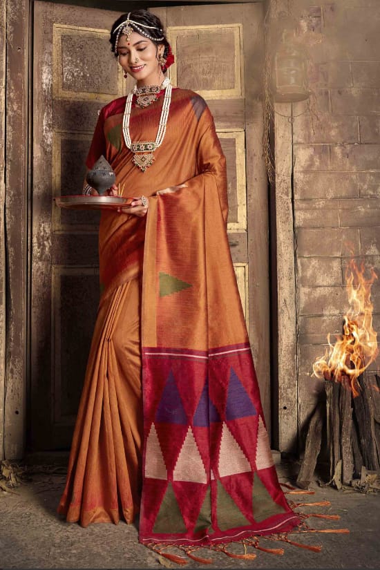 Temple -Handloom Weaving Silk Saree