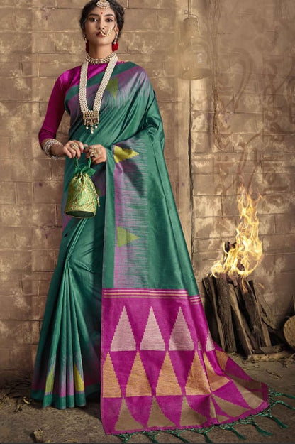 Temple -Handloom Weaving Silk Saree