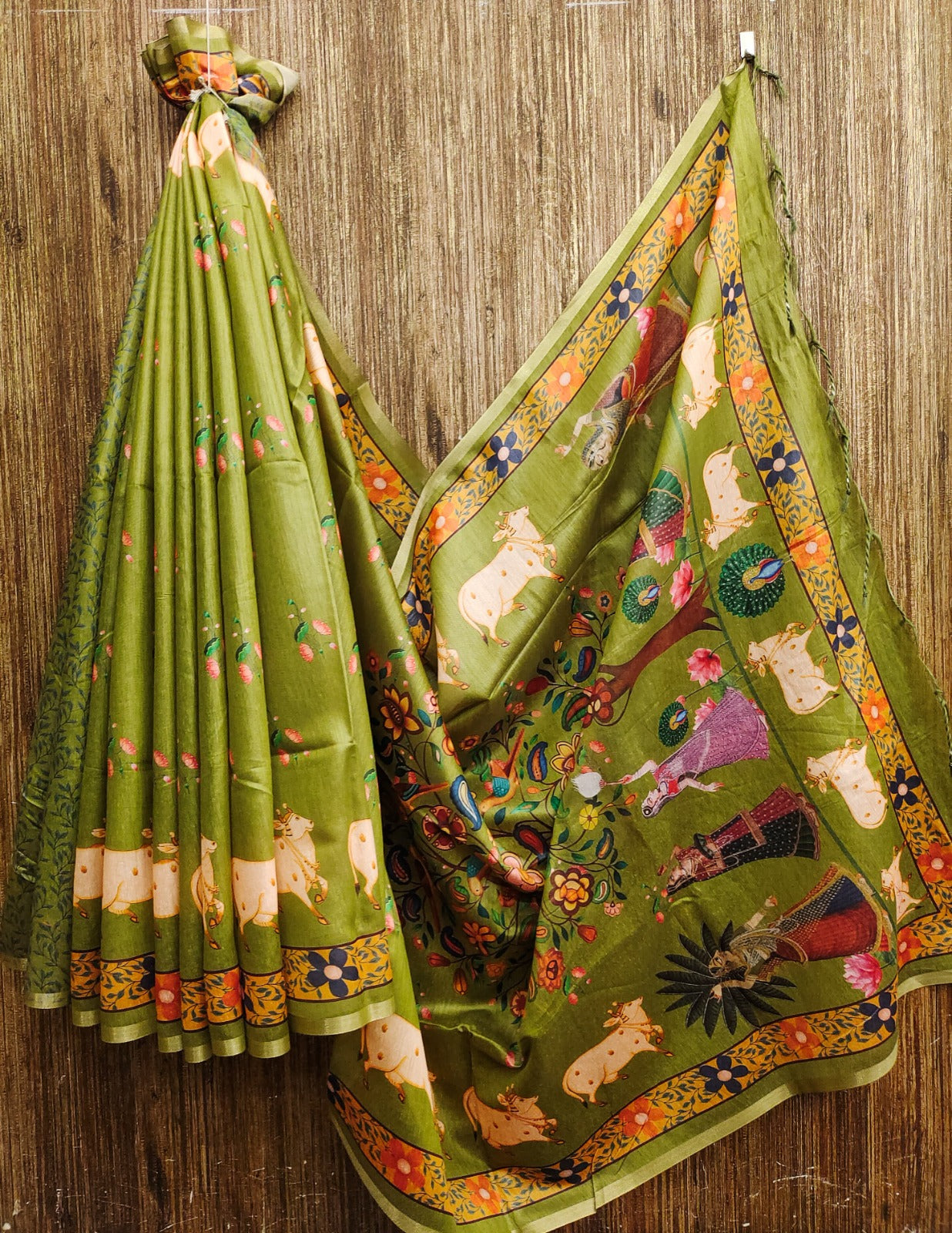 Cotton Linen Silk Kalamkari Saree